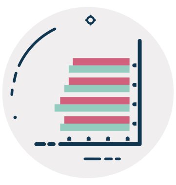 Yatay grafik renk vektör ve düzenlenebilir simgesi 
