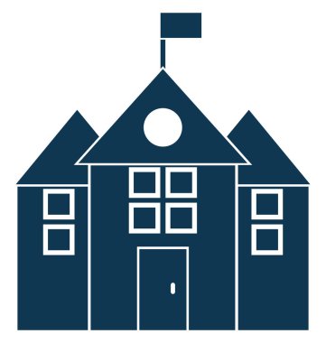 Okul binası vektör simge düzenlenebilir izole 