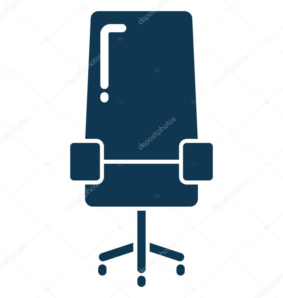 Swivel Chair isolated Vector Icon Editable 
