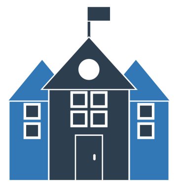 Okul binası vektör simge düzenlenebilir izole 