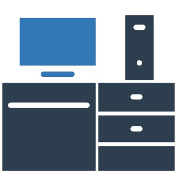 Bilgisayar tablo vektör simge düzenlenebilir izole 