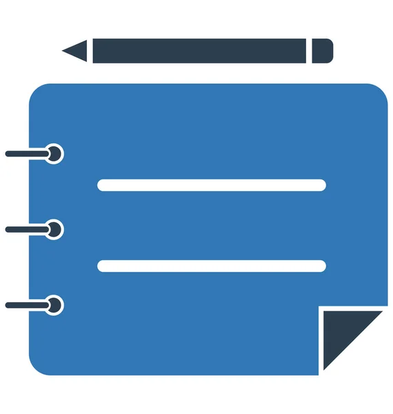 Cuaderno Aislado Vector Icono Editable — Vector de stock