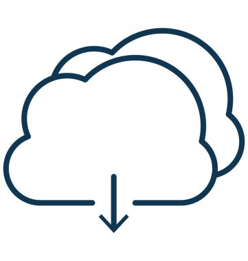 Bulut Download vektör simge düzenlenebilir izole 