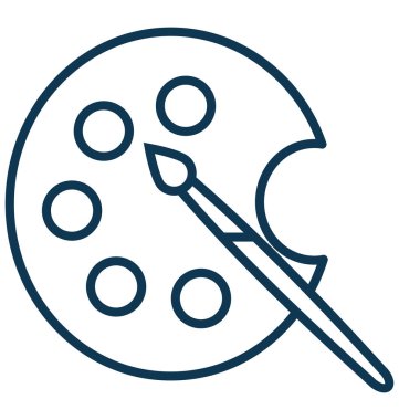 Renk paleti vektör simge düzenlenebilir izole 