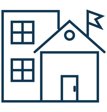 Okul binası vektör simge düzenlenebilir izole 