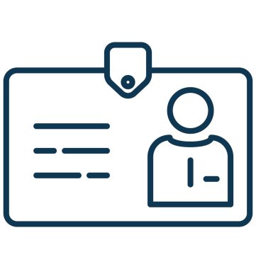 Kimlik kartı vektör simge düzenlenebilir izole 