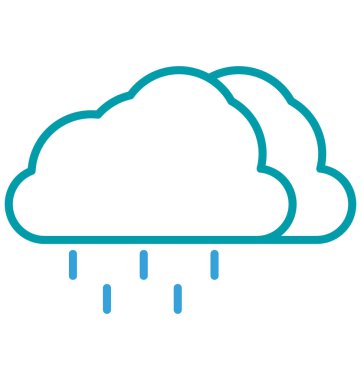 İzole vektör simge düzenlenebilir yağmur 