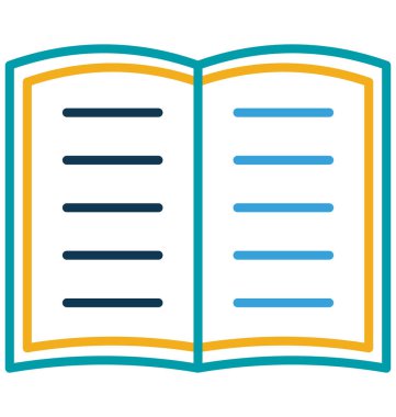 Açık kitap vektör simge düzenlenebilir izole 