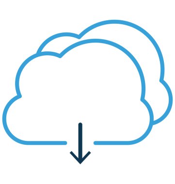Bulut Download vektör simge düzenlenebilir izole 