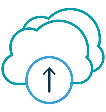 Bulut Upload vektör simge düzenlenebilir izole 