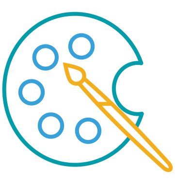 Renk paleti vektör simge düzenlenebilir izole 