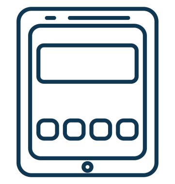 Tablet Menü anahat izole vektör simgesi tamamen düzenlenebilir