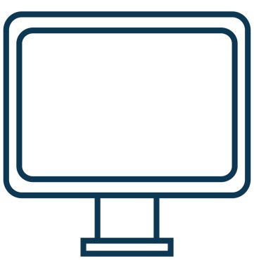 Monitör anahat izole vektör simge tamamen düzenlenebilir