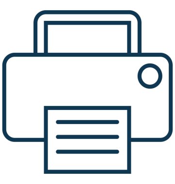 Yazıcı anahat izole vektör simgesi tamamen düzenlenebilir