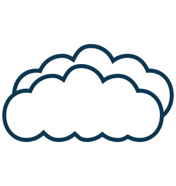 Bulut anahat izole vektör simge tamamen düzenlenebilir