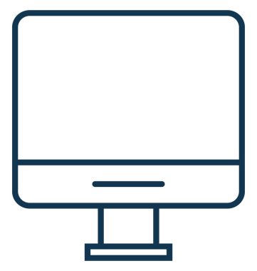 Monitör anahat izole vektör simge tamamen düzenlenebilir