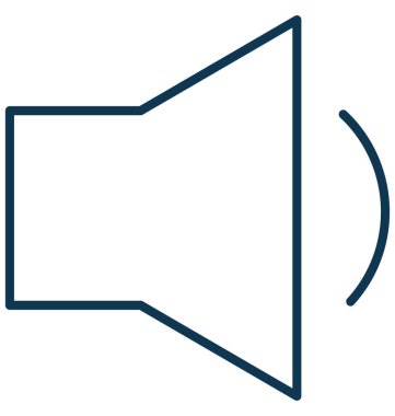 Ses anahat izole vektör simgesi tamamen düzenlenebilir