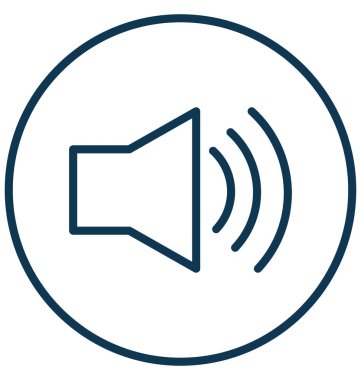 Ses anahat izole vektör simgesi tamamen düzenlenebilir