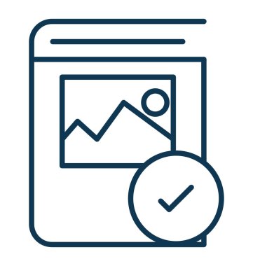 Galeri kitap vektör simgesi onaylı