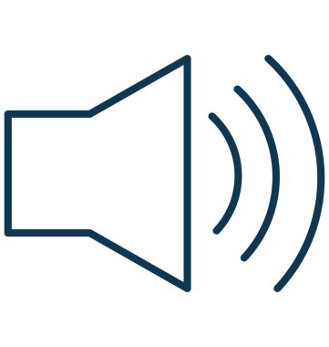 Ses anahat izole vektör simgesi tamamen düzenlenebilir