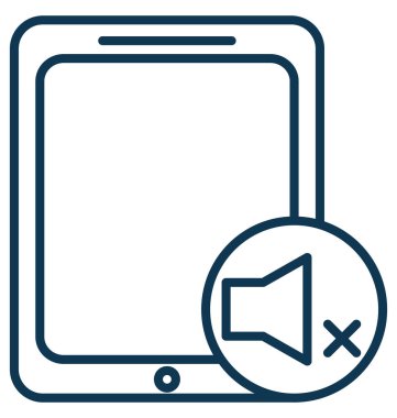 Tablet ses sessiz vektör simgesi