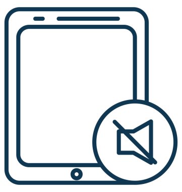 Tablet ses sessiz vektör simgesi