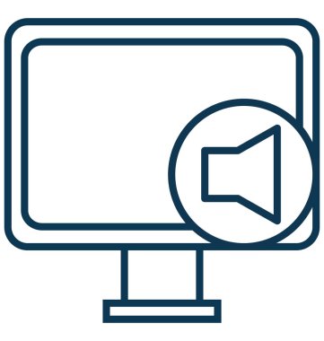 Ses anahat izole vektör simgesi tamamen düzenlenebilir