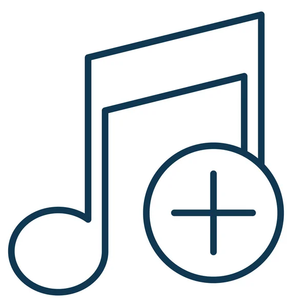 Añadir Música Vector Icono — Vector de stock