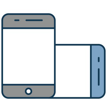 Mobil anahat izole renk vektör simge ile tamamen düzenlenebilir