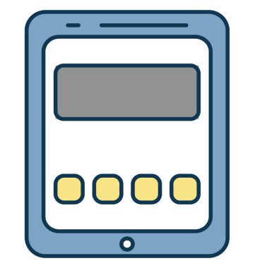 Tablet menü anahat izole renk vektör simge ile tamamen düzenlenebilir