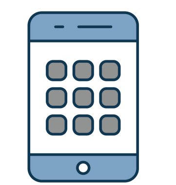 Telefon menüsünde anahat izole renk vektör simge ile tamamen düzenlenebilir