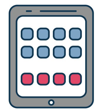 Tablet menü anahat izole renk vektör simge ile tamamen düzenlenebilir