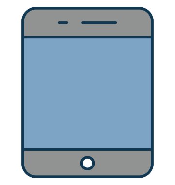 İzole renk vektör simge ile tamamen düzenlenebilir tablet anahat