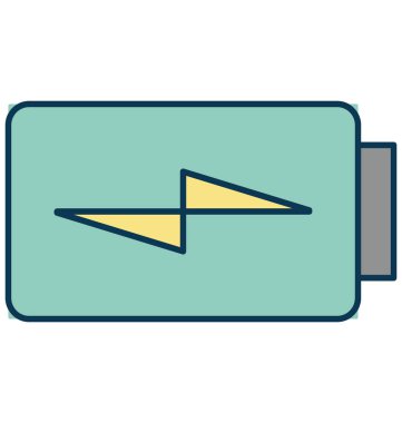 Pil şarj izole renk vektör simge ile tamamen düzenlenebilir anahat