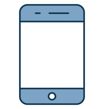 Mobil anahat izole renk vektör simge ile tamamen düzenlenebilir