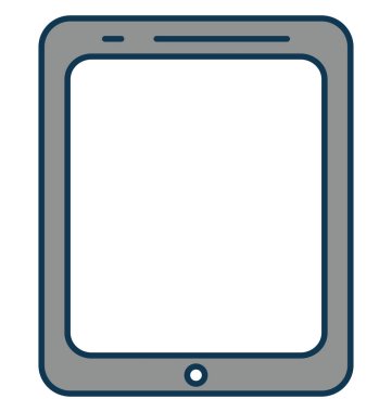 İzole renk vektör simge ile tamamen düzenlenebilir tablet anahat
