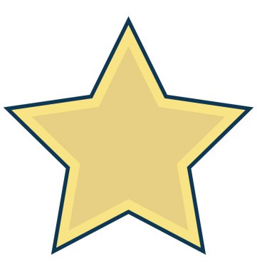 Yıldız anahat izole renk vektör simge ile tamamen düzenlenebilir