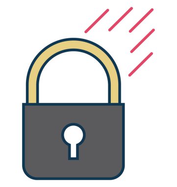 Renkli anahat renk vektör simgesi ile tamamen düzenlenebilir izole kilit