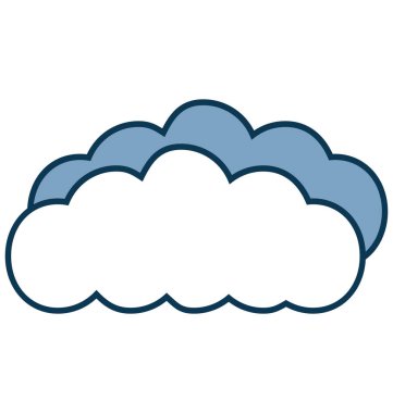 Bulut anahat izole renk vektör simge ile tamamen düzenlenebilir