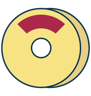 Cd zarfı anahat izole renk vektör simge ile tamamen düzenlenebilir