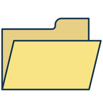 Bilgisayar klasörü anahat izole renk vektör simge ile tamamen düzenlenebilir 