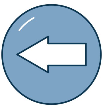 Geri sarma düğmesine anahat izole renk vektör simge ile tamamen düzenlenebilir