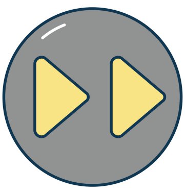 Geri sarma düğmesine anahat izole renk vektör simge ile tamamen düzenlenebilir