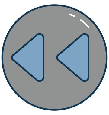 Geri sarma düğmesine anahat izole renk vektör simge ile tamamen düzenlenebilir