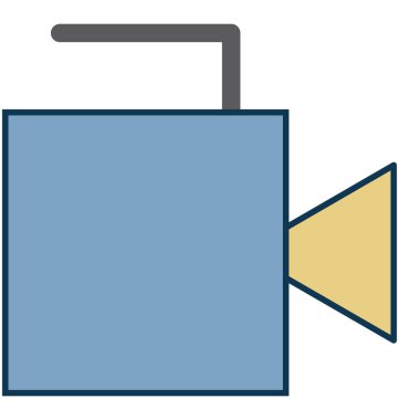 Film kaydedici anahat izole renk vektör simge ile tamamen düzenlenebilir