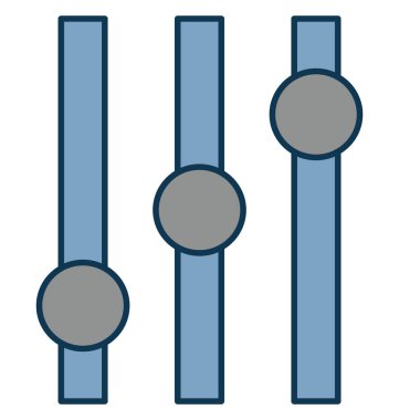 İzole renk vektör simge ile tamamen düzenlenebilir ekolayzer anahat
