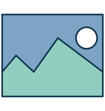 Renk vektör simgesi ile tamamen düzenlenebilir izole peyzaj anahat