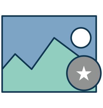 Favori görüntü anahat izole renk vektör simge ile tamamen düzenlenebilir