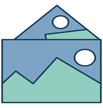 İzole renk vektör simge ile tamamen düzenlenebilir resim galerisi anahat