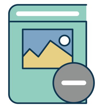 Renk vektör simgesi ile tamamen düzenlenebilir izole peyzaj kitap ana hattı kaldırma